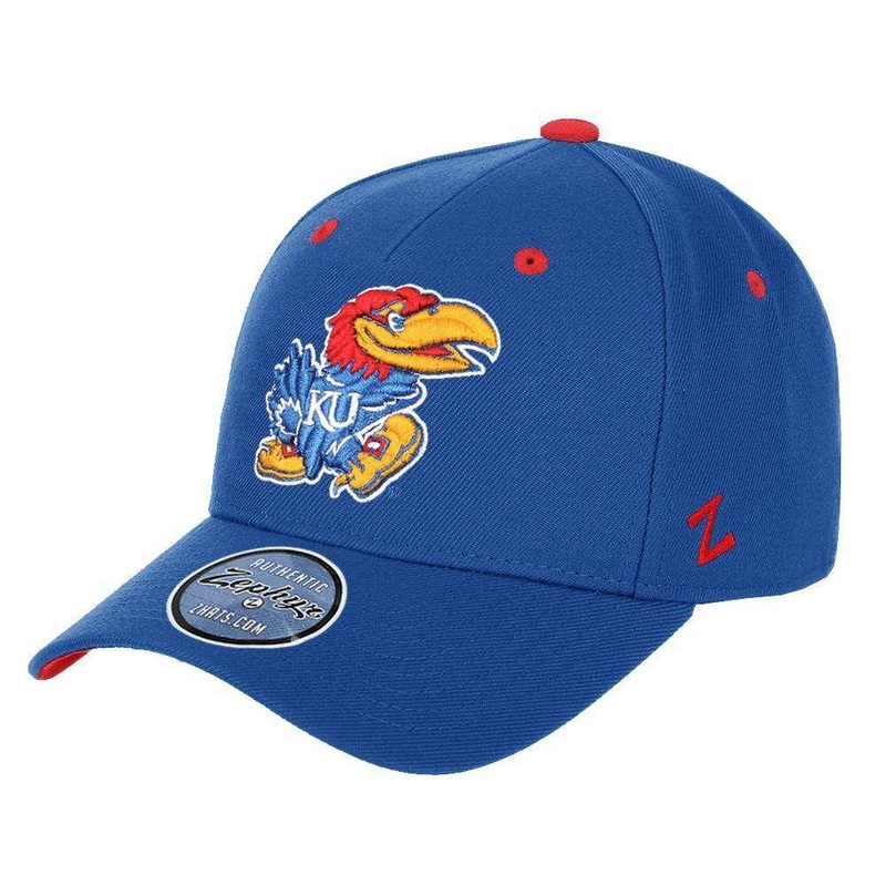 Kansas Jayhawks Zephyr NCAA SF R Team Curved Pinch Snapback Hat – Blue
