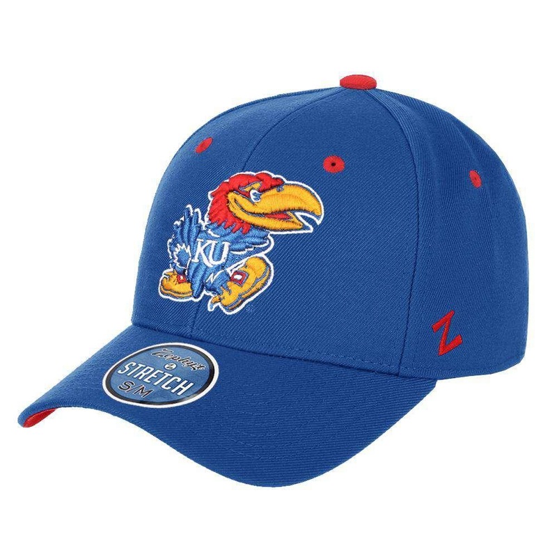 Kansas Jayhawks Zephyr NCAA ZH Team Classic Stretch Fit Curved Hat – Blue