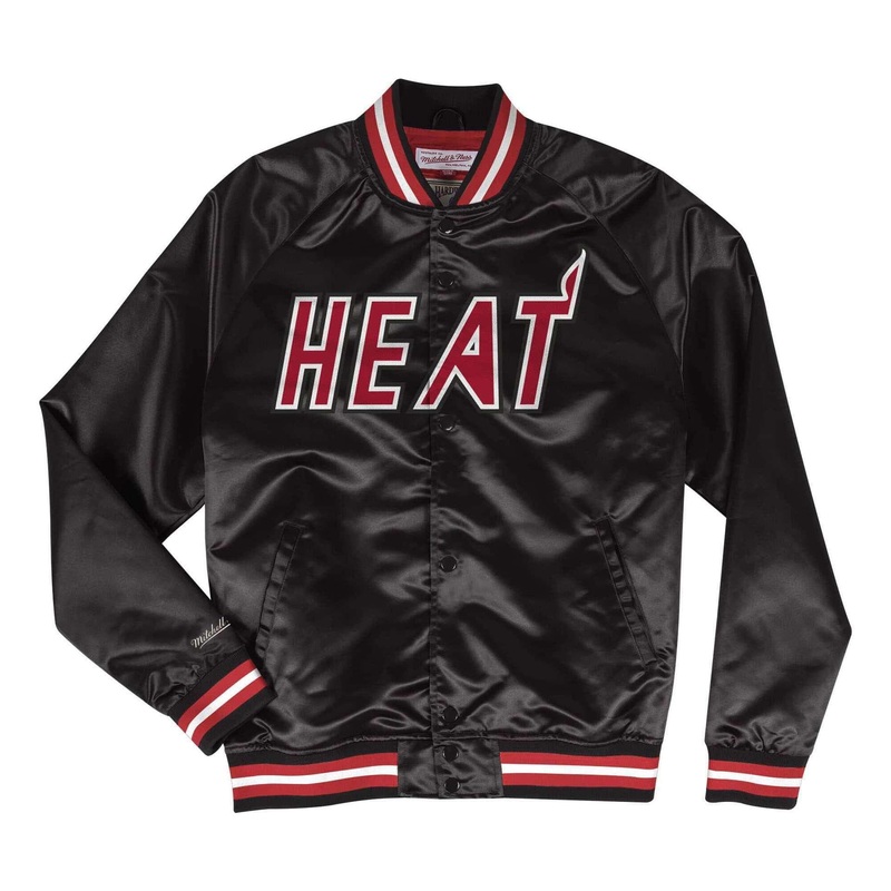 Miami Heat Mitchell & Ness NBA Lightweight Satin Jacket – Black