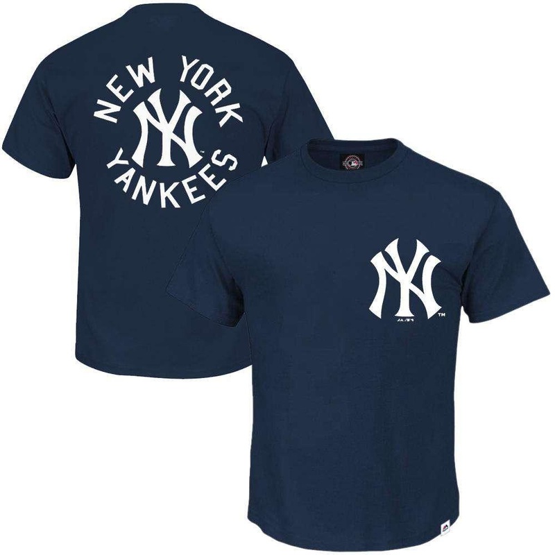 New York Yankees Majestic MLB Fasden T-Shirt – Navy