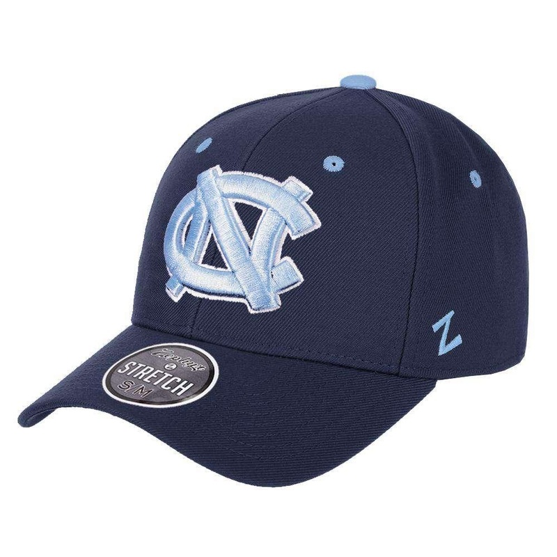 North Carolina Tar Heels Zephyr NCAA ZH Team Classic Stretch Fit Curved Hat – Navy
