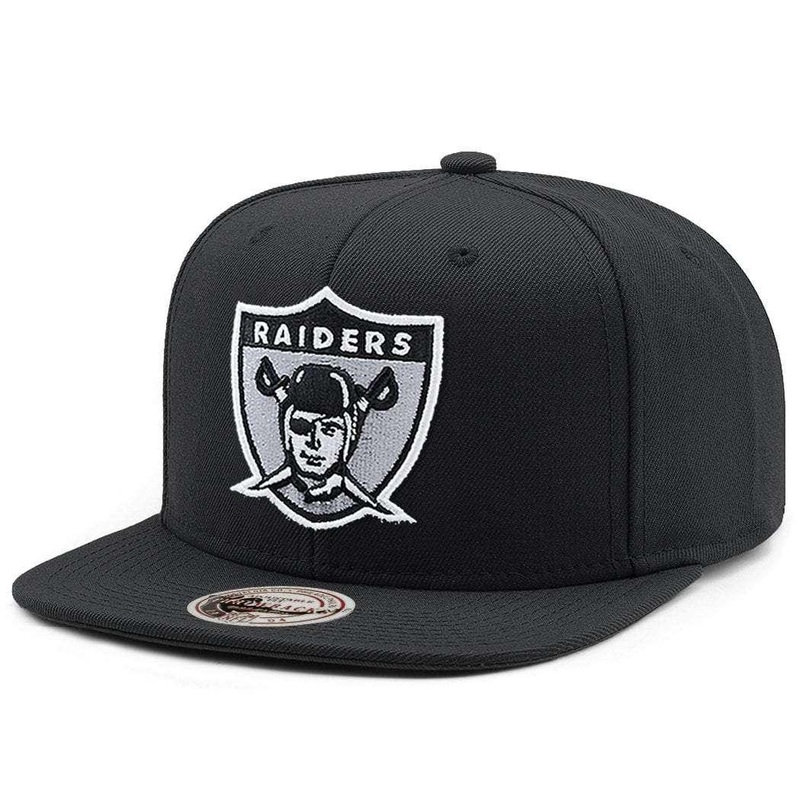 Oakland Raiders Mitchell & Ness NFL Throwback High Crown Snapback Hat – Black