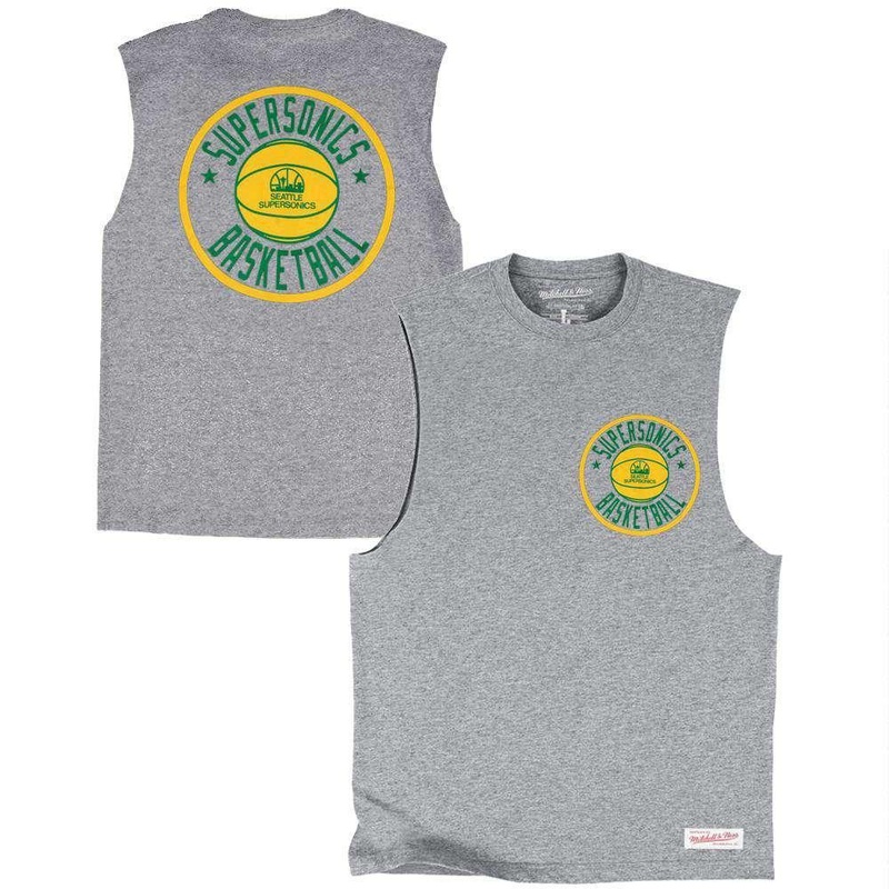 Seattle Supersonics Mitchell & Ness NBA Full Circle Muscle T-Shirt – Grey