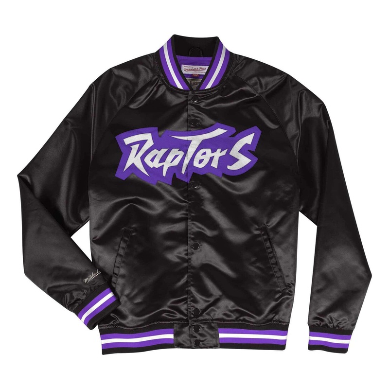 Toronto Raptors Mitchell & Ness NBA Lightweight Satin Jacket – Black
