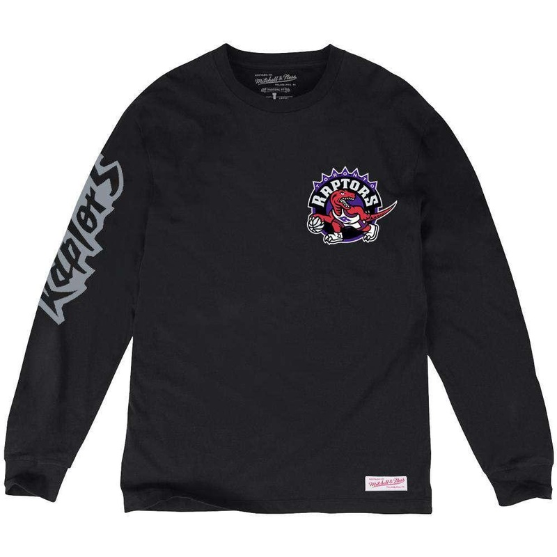 Toronto Raptors Mitchell & Ness NBA Wordmark Long Sleeve T-Shirt – Black