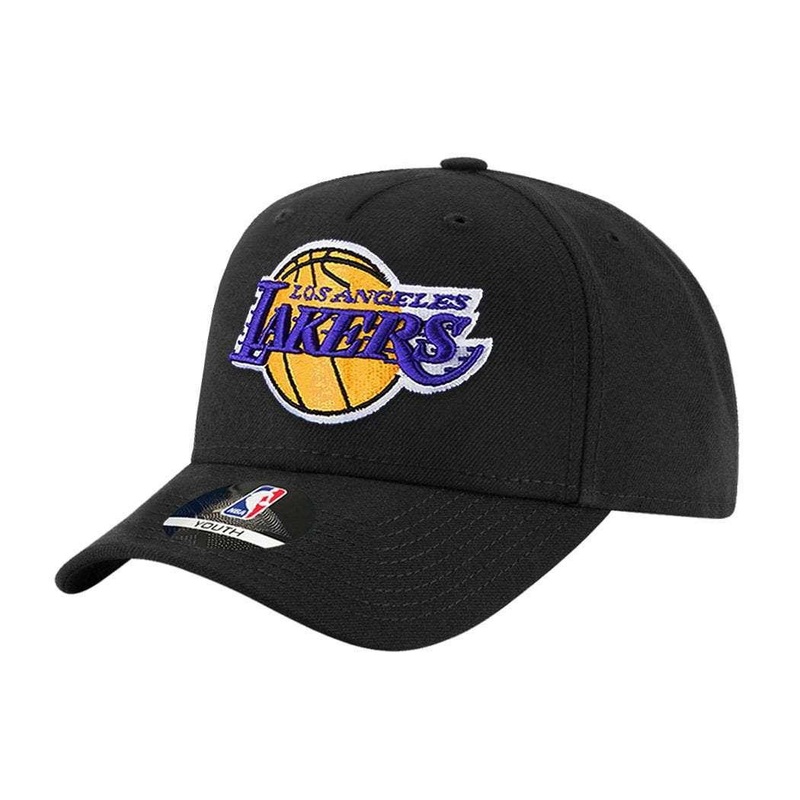 Youths Los Angeles Lakers Outerstuff NBA Team Pinch Curve Snapback Hat – Black