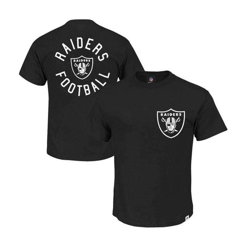 Youths Oakland Raiders Majestic NFL Fasden T-Shirt – Black