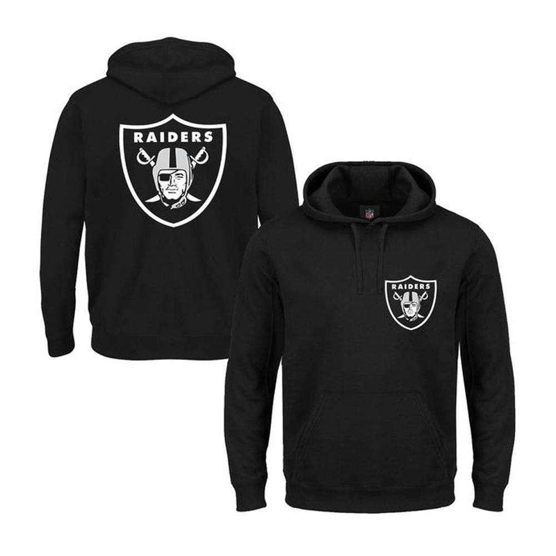 Youths Oakland Raiders Majestic NFL Juke Hoodie Jumper – Black