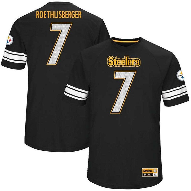 Ben Roethlisberger Pittsburgh Steelers Majestic NFL Hashmark Jersey – Black