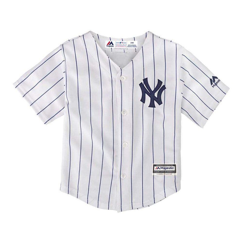 Boys New York Yankees Majestic MLB Cool Base Replica Jersey – White