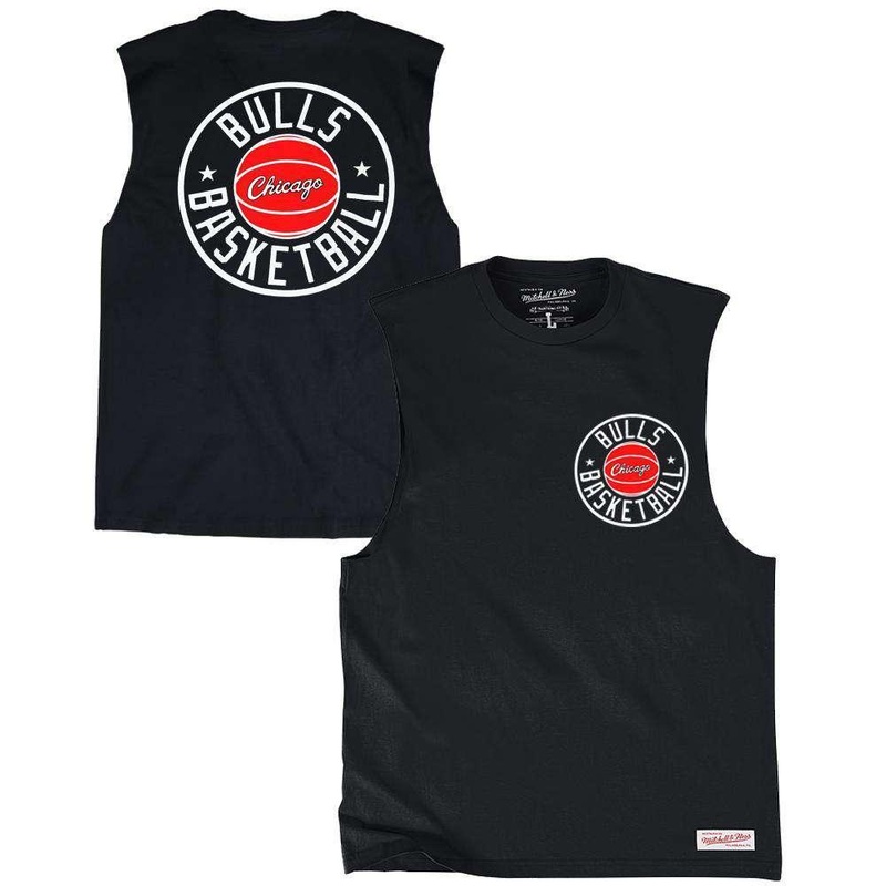 Chicago Bulls Mitchell & Ness NBA Full Circle Muscle T-Shirt – Black