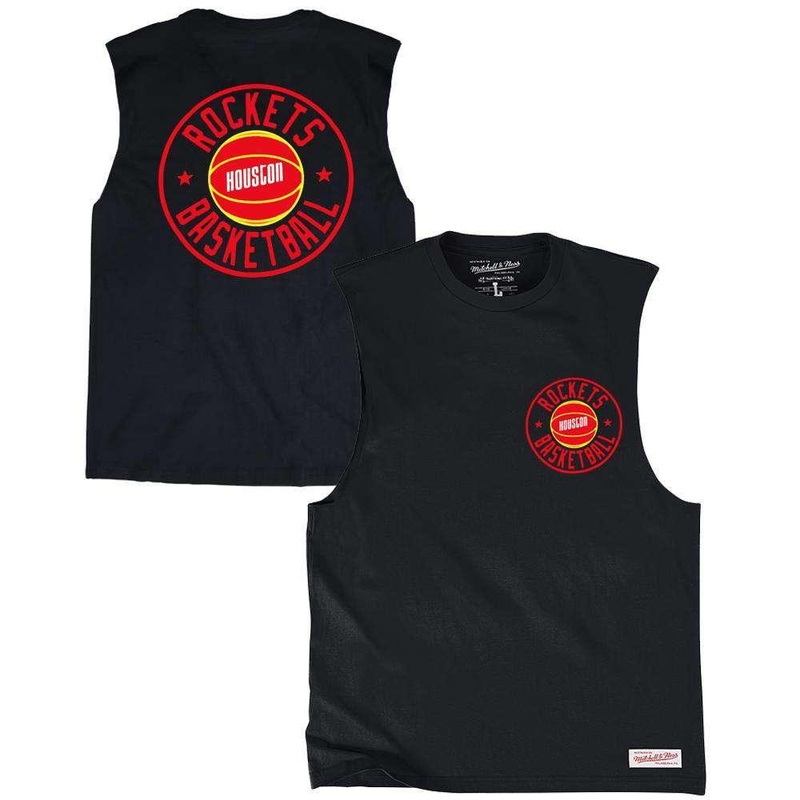 Houston Rockets Mitchell & Ness NBA Full Circle Muscle T-Shirt – Black