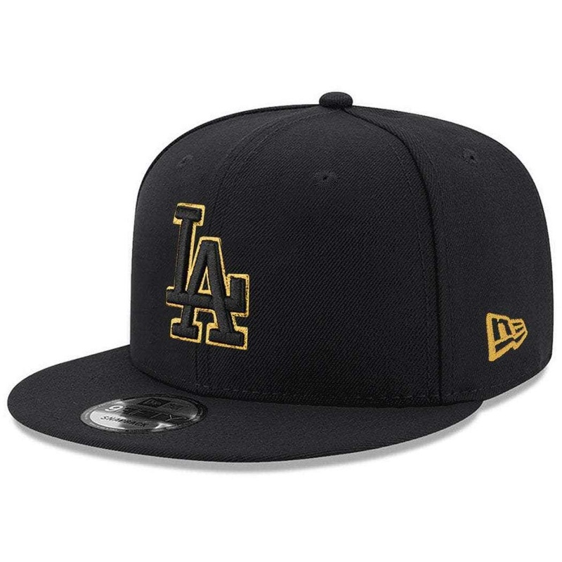 Los Angeles Dodgers New Era MLB Gold Logo 9FIFTY Snapback Hat – Black