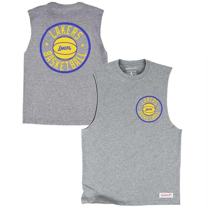 Los Angeles Lakers Mitchell & Ness NBA Full Circle Muscle T-Shirt – Grey