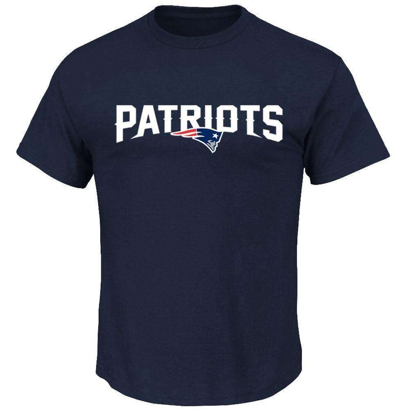 New England Patriots Majestic NFL Wordmark T-Shirt – Navy