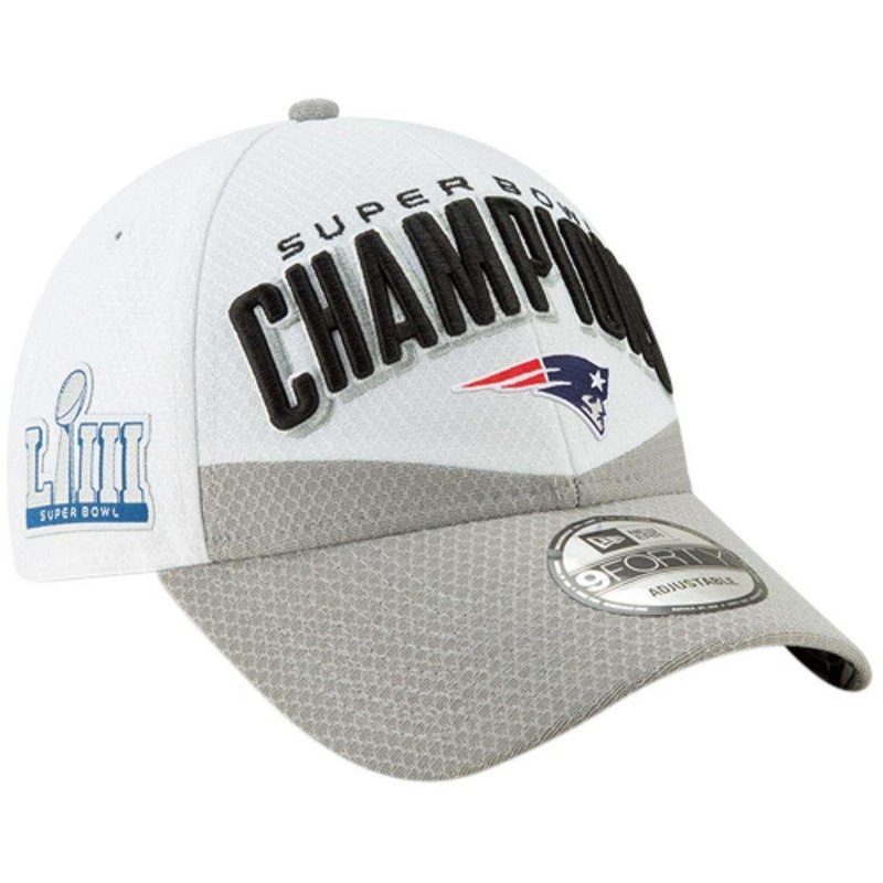 New England Patriots New Era Super Bowl LIII Champions 9FORTY Snapback Hat – White