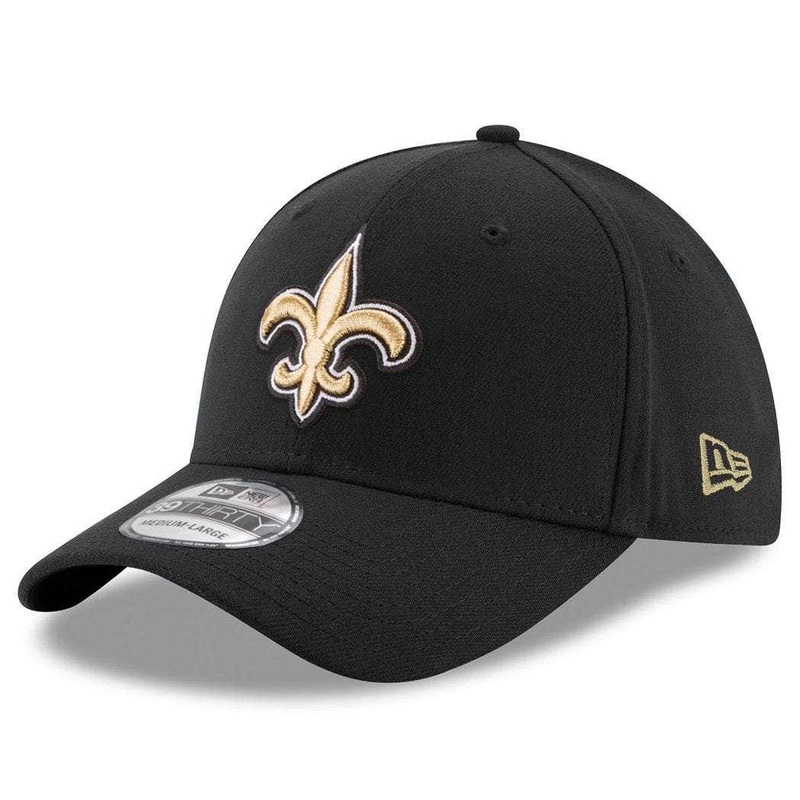 New Orleans Saints New Era NFL Team 39THIRTY Stretch-Fit Curve Hat – Black