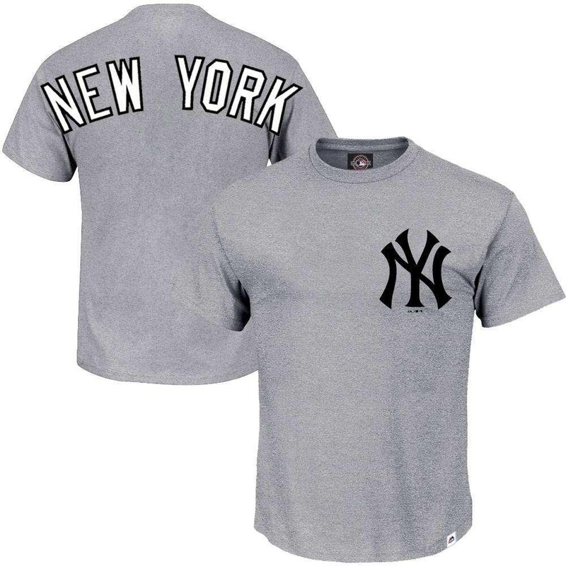 New York Yankees Majestic MLB Hastings T-Shirt – Grey Marle