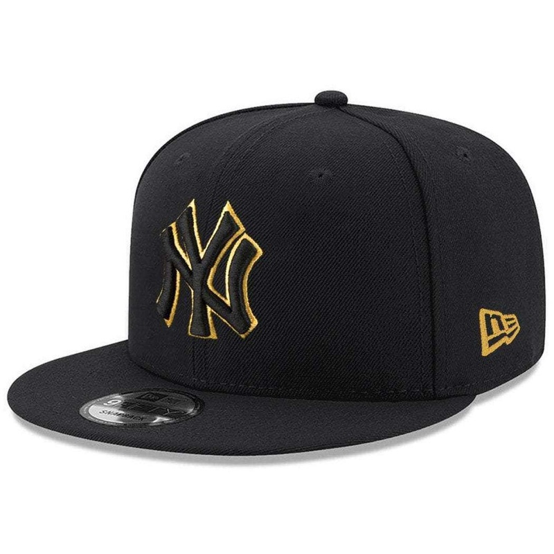 New York Yankees New Era MLB Gold Logo 9FIFTY Snapback Hat – Black