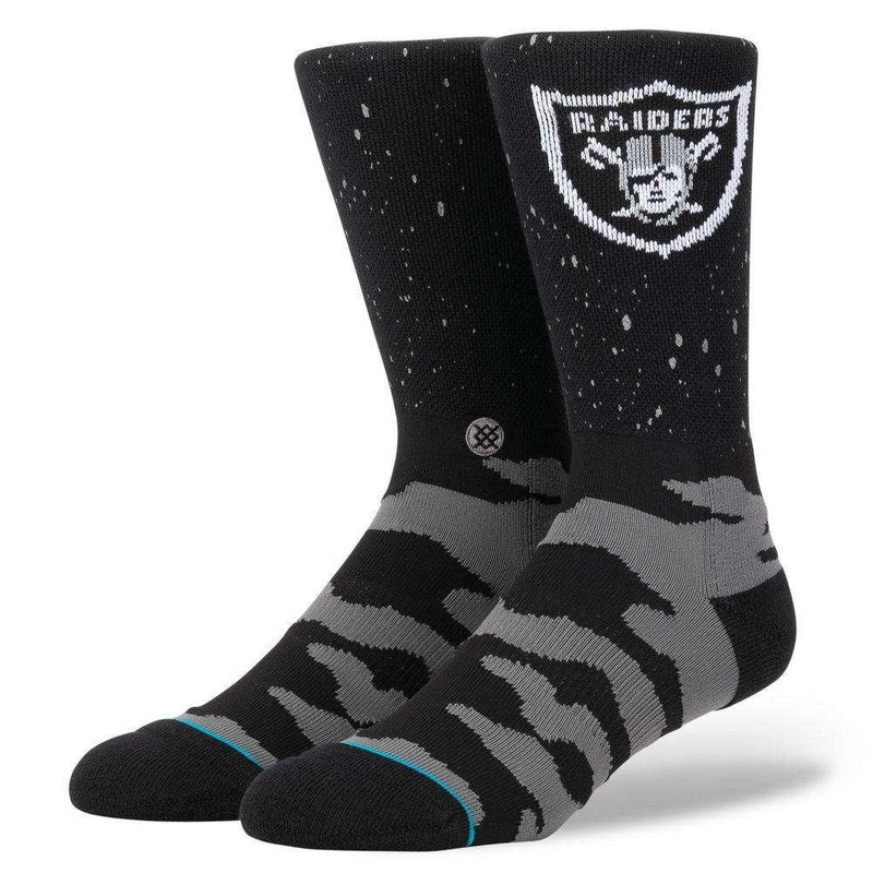 Oakland Raiders Stance NFL Reflective Crew Socks – Black