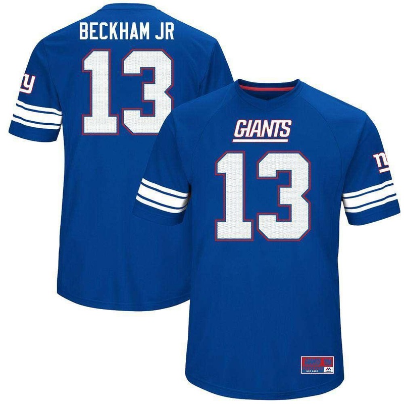 Odell Beckham Jr New York Giants Majestic NFL Hashmark Jersey – Blue