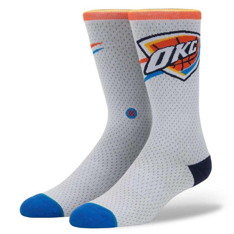 Oklahoma City Thunder Stance NBA Jersey Crew Socks – White