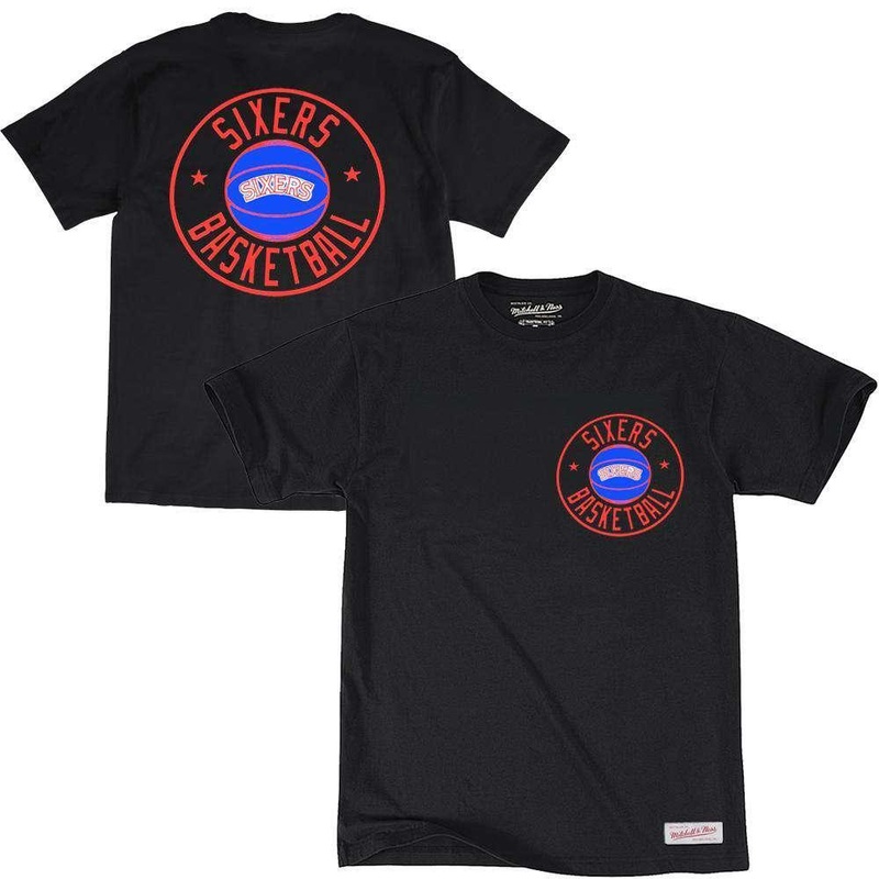 Philadelphia 76ers Mitchell & Ness NBA Full Circle T-Shirt – Black