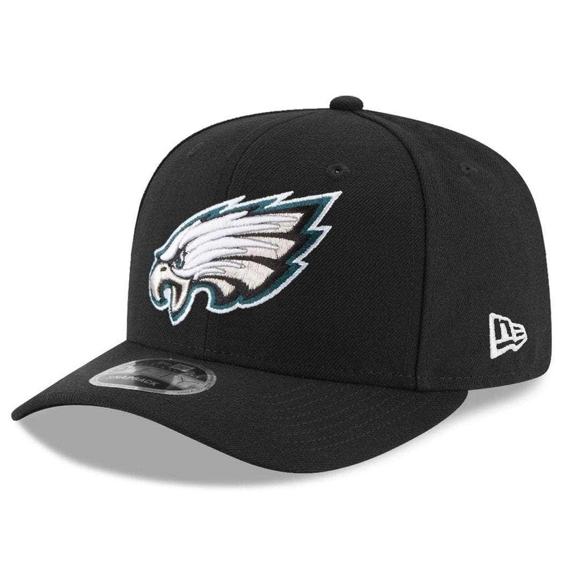 Philadelphia Eagles New Era NFL 9FIFTY Pre-Curved OF Snapback Hat – Black