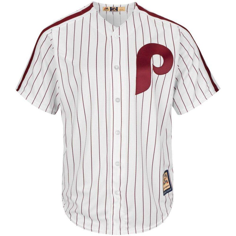 Philadelphia Phillies Majestic MLB Cooperstown Cool Base Replica Jersey – White