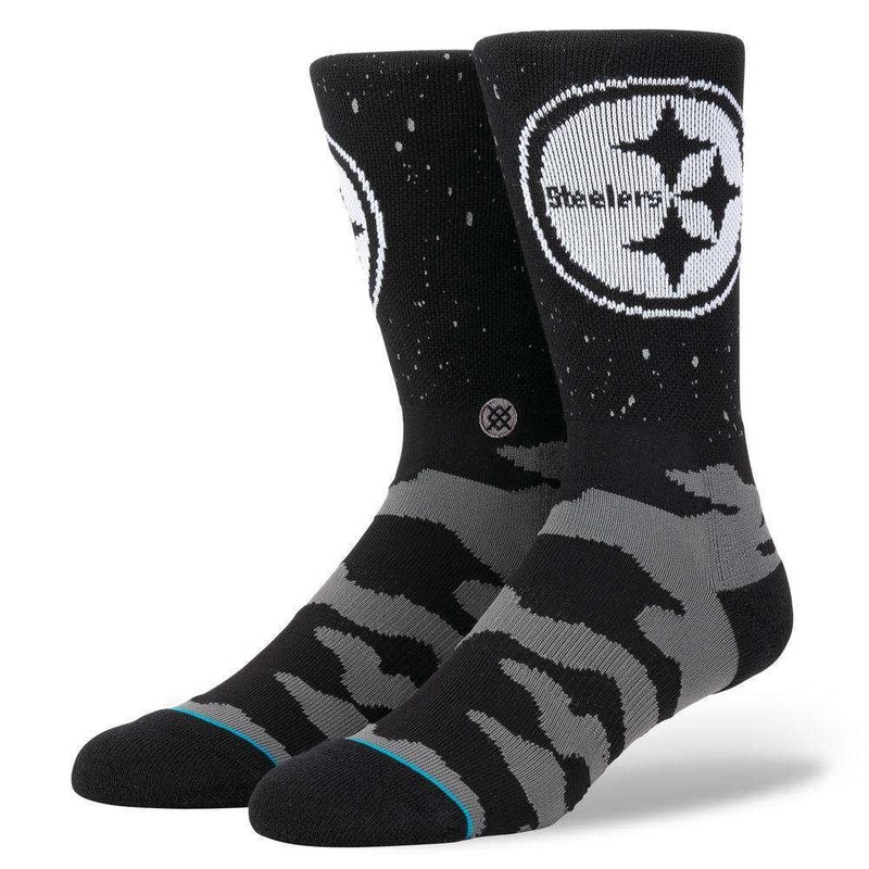 Pittsburgh Steelers Stance NFL Reflective Crew Socks – Black