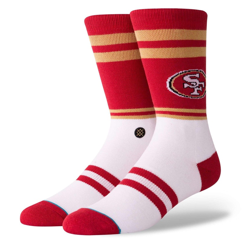 San Francisco 49ers Stance NFL Logo Stripe Crew Socks – Red