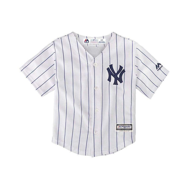 Toddlers New York Yankees Majestic MLB Cool Base Replica Jersey – White