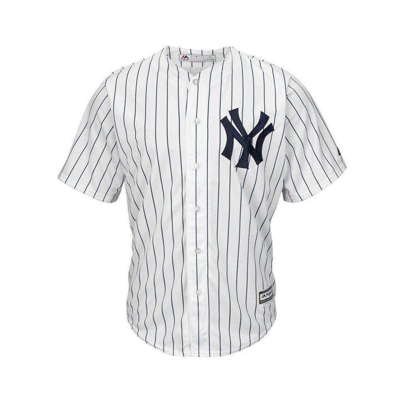 Youths New York Yankees Majestic MLB Cool Base Replica Jersey – White