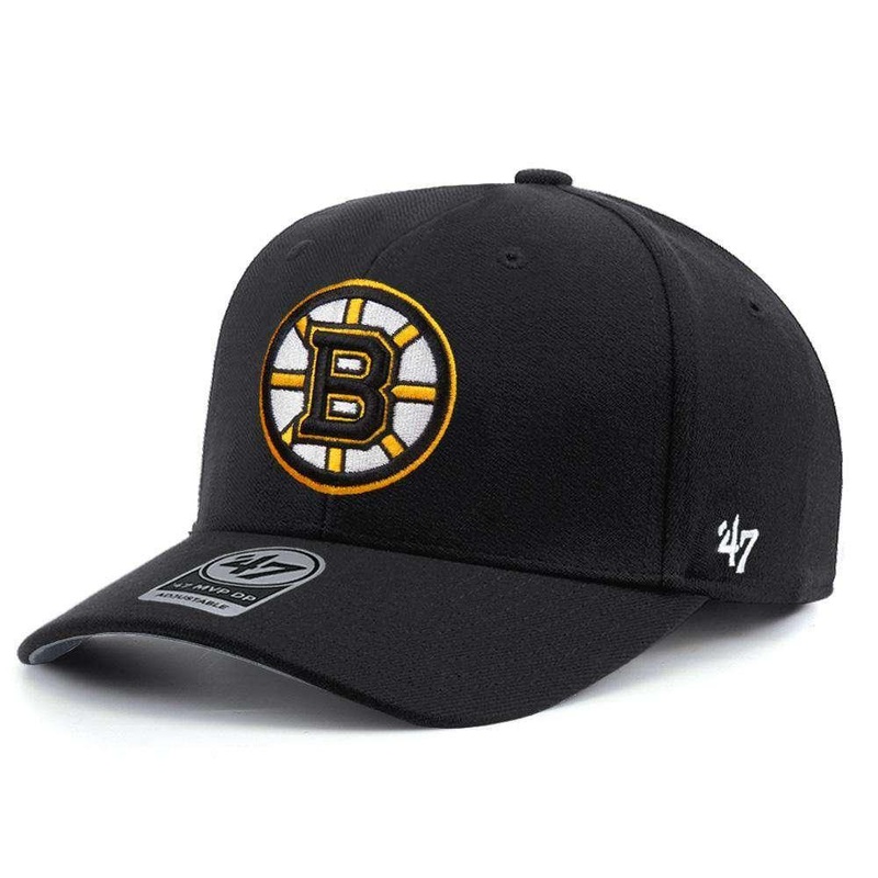 Boston Bruins ’47 NHL Audible DB Pre-Curved Snapback Hat – Black