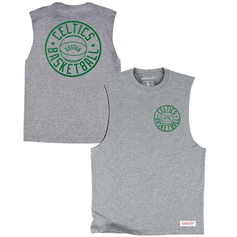 Boston Celtics Mitchell & Ness NBA Full Circle Muscle T-Shirt – Grey