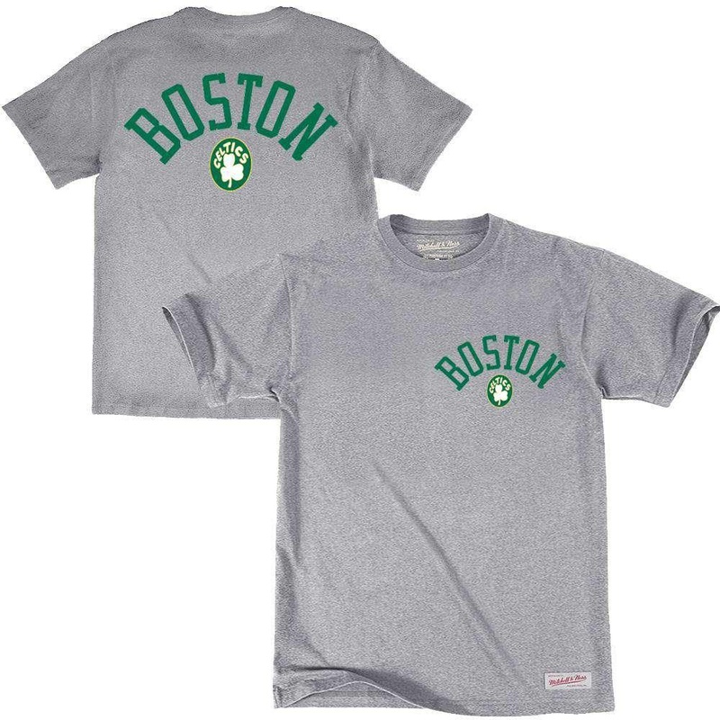 Boston Celtics Mitchell & Ness NBA Retro Repeat T-Shirt – Grey Marle