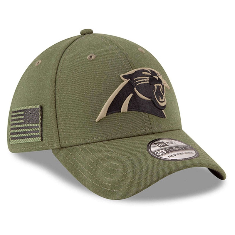 Carolina Panthers New Era NFL 2018 Salute To Service 39THIRTY Stretch-Fit Curved Hat