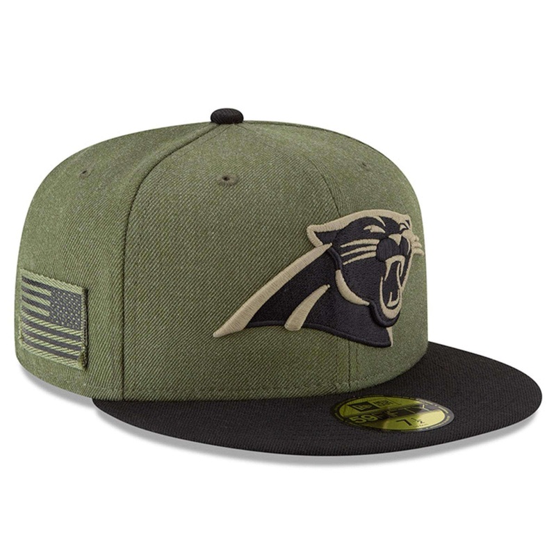 Carolina Panthers New Era NFL 2018 Salute To Service 59FIFTY Fitted Hat – Olive
