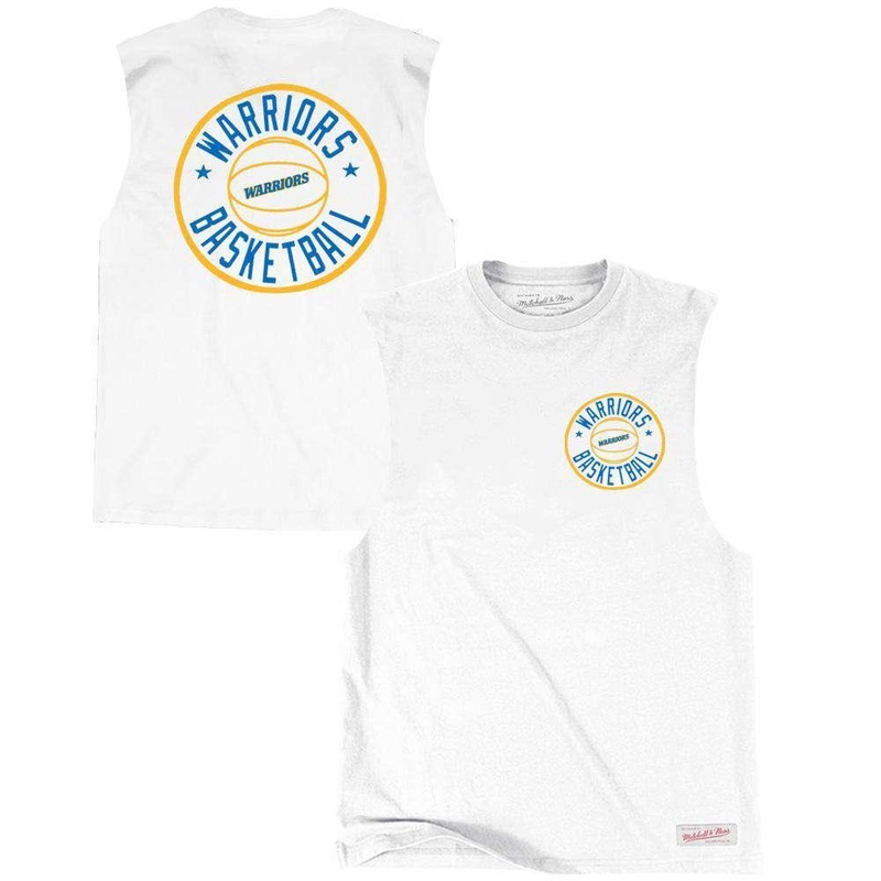 Golden State Warriors Mitchell & Ness NBA Full Circle Muscle T-Shirt – White
