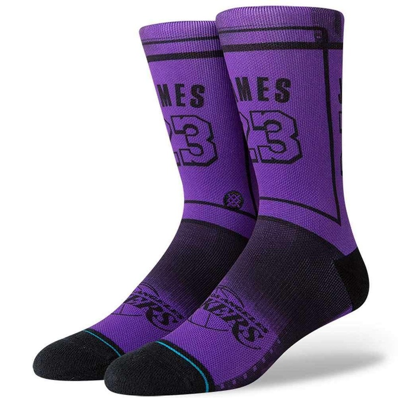 LeBron James Los Angeles Lakers Stance NBA Tonal Jersey Crew Socks – Purple