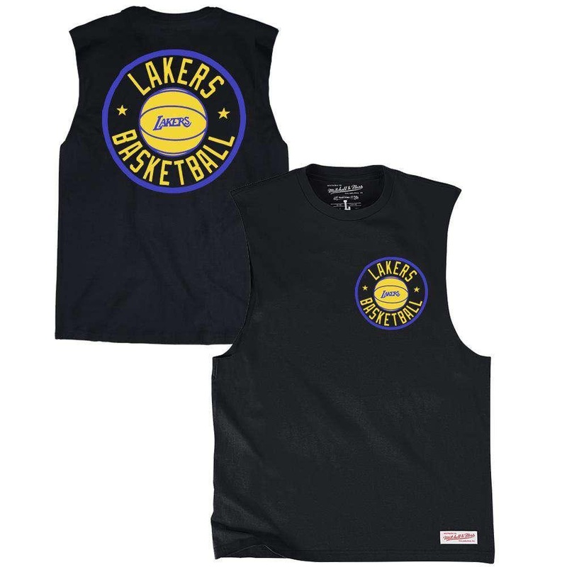 Los Angeles Lakers Mitchell & Ness NBA Full Circle Muscle T-Shirt – Black