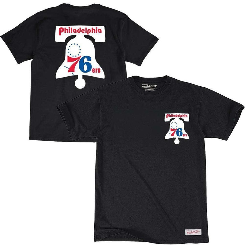 Philadelphia 76ers Mitchell & Ness NBA Retro Repeat T-Shirt – Black