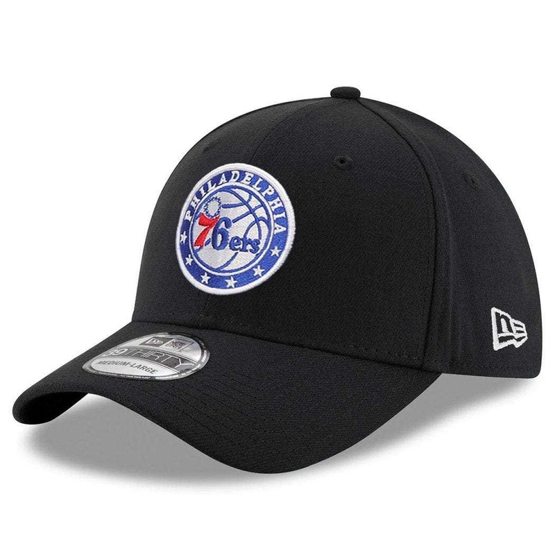 Philadelphia 76ers New Era NBA Team 39THIRTY Stretch-Fit Curve Hat – Black