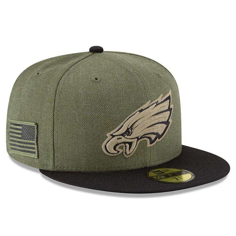 Philadelphia Eagles New Era NFL 2018 Salute To Service 59FIFTY Fitted Hat – Olive