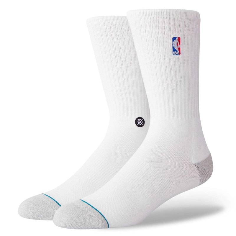 Stance NBA Logoman II Casual Crew Socks – White