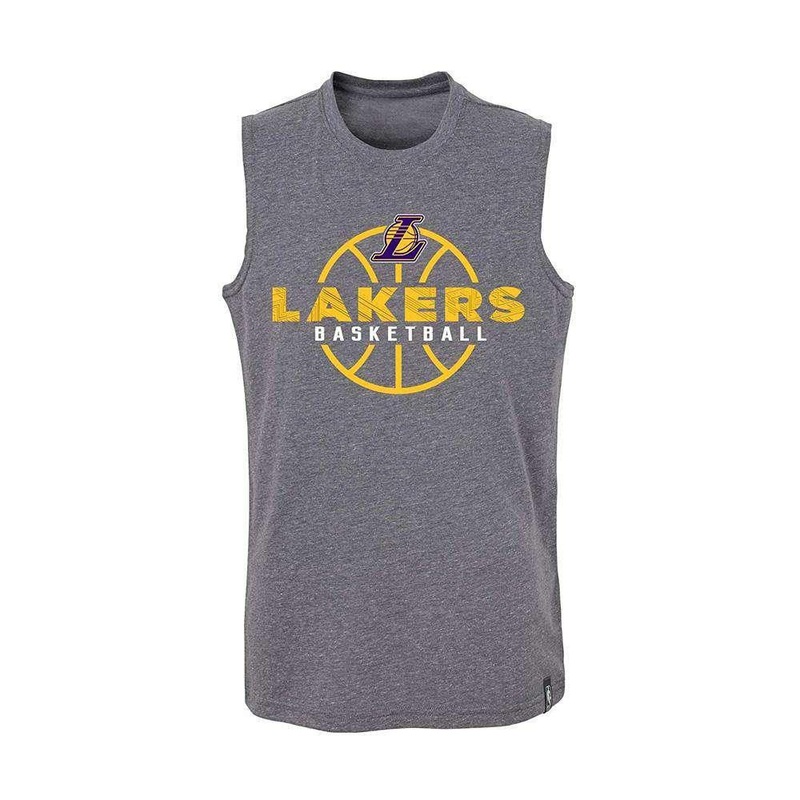 Youths Los Angeles Lakers Outerstuff NBA Destroyer Muscle Tank – Charcoal