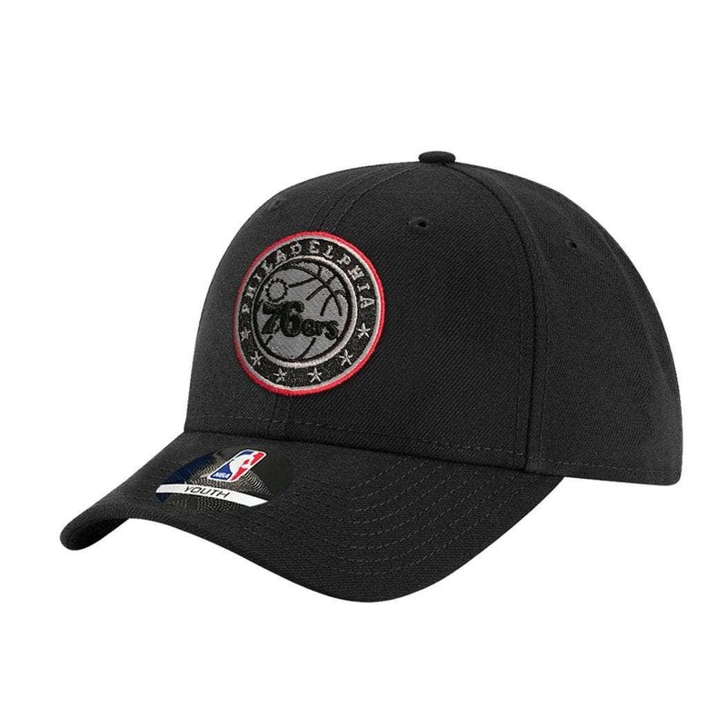 Youths Philadelphia 76ers Outerstuff NBA Colour Pop Curve Hat – Black