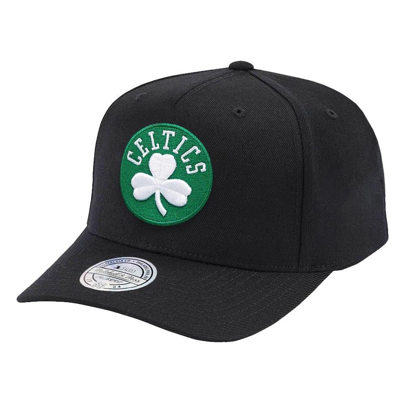 Boston Celtics Mitchell & Ness NBA 110 Team Logo Snapback Hat – Black
