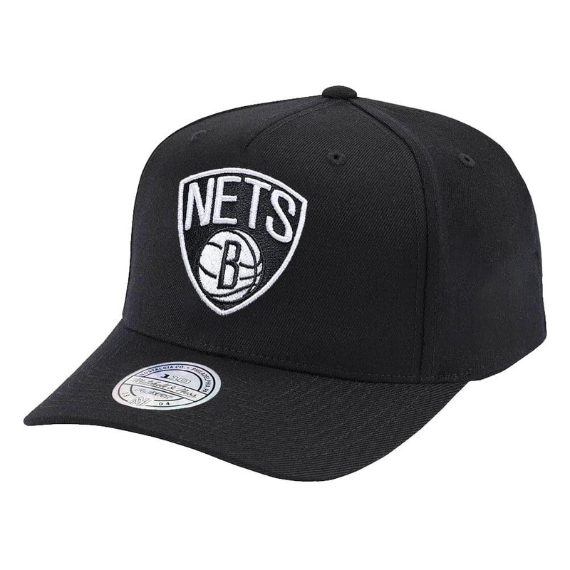 Brooklyn Nets Mitchell & Ness NBA 110 Team Logo Snapback Hat – Black