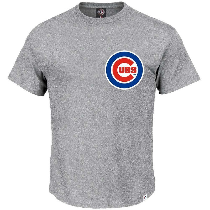 Chicago Cubs Majestic MLB Gamily Logo T-Shirt – Grey